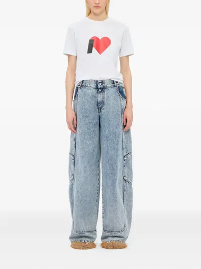 Msgm Panelled Pocket Jeans In Blue