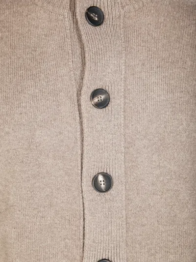 Filippo De Laurentiis Buttoned Turtleneck Cardigan In Brown