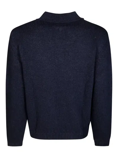 Arte Antwerp Half-zip Long-sleeves Polo Shirt In Blue