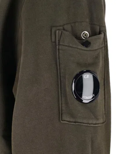 C.p. Company Classic Knit Sweater With Ribbed Trim And Rich Green Hue In Green