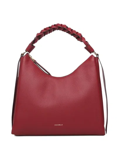 Coccinelle Bohemian Braided Handle Tote Bag In Red