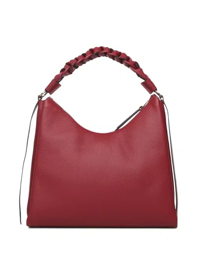 Coccinelle Bohemian Braided Handle Tote Bag In Red