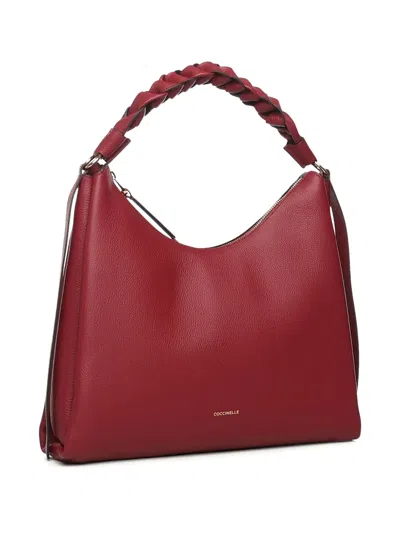 Coccinelle Bohemian Braided Handle Tote Bag In Red