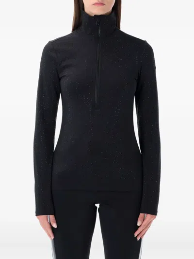 Goldbergh Spark Crystal-embellished Base Layer Ski Top In Black