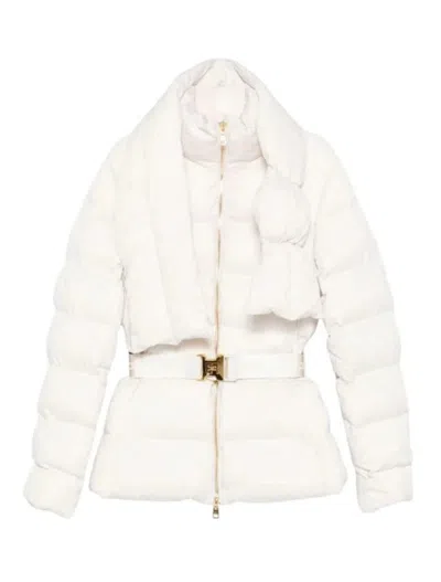 Elisabetta Franchi Tailored Minimalistic Jacket With Structured Shoulders In White