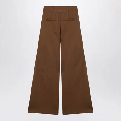 Max Mara Wool Jersey Trousers In Brown