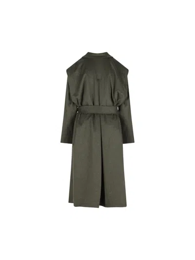 Cini Belted Coat In Green
