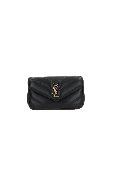 Saint Laurent Monogram Zipper Wallet In Black