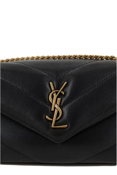 Saint Laurent Monogram Zipper Wallet In Black