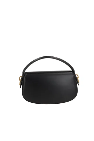 Saint Laurent Voltaire In Box Curved-handle Leather Shoulder Bag In Black
