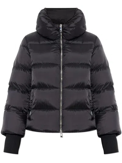 Add Funnel-neck Zip-fastening Puffer Jacket In Black