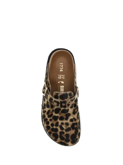 Birkenstock Pony-hair Buckled-detail Mules In Brown