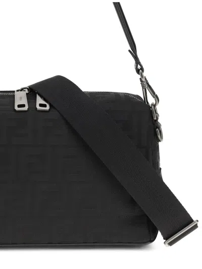 Fendi Men Lui Nylon Messenger Bag In Black