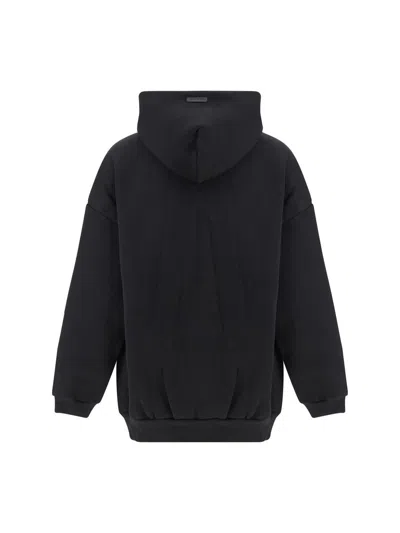 Fear Of God Black Sweatshirt With Hood And Dropped Shoulders In Cotton Blend Man