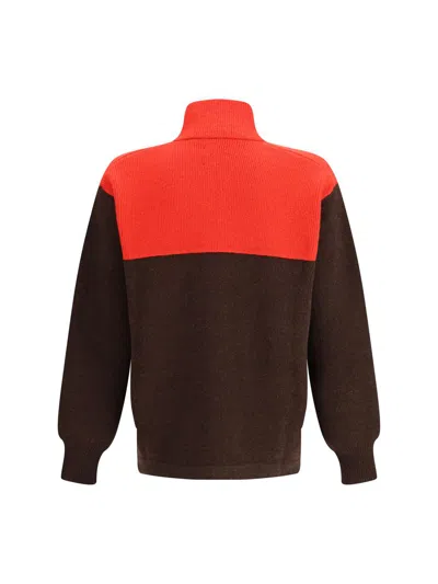 Gr10k Colourblock Zip-fastening Cardigan In Brown