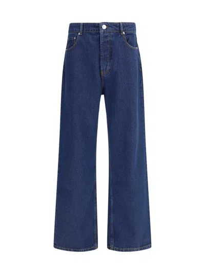 Ami Alexandre Mattiussi Ami Paris Men Wide Leg Denim Jeans In Blue