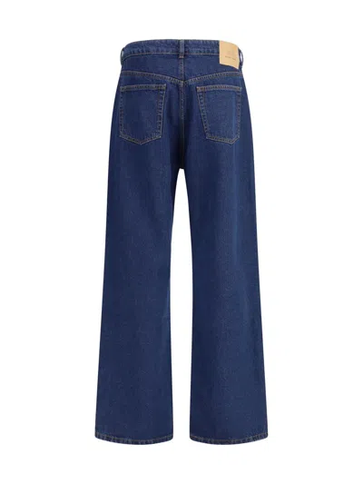 Ami Alexandre Mattiussi Ami Paris Men Wide Leg Denim Jeans In Blue