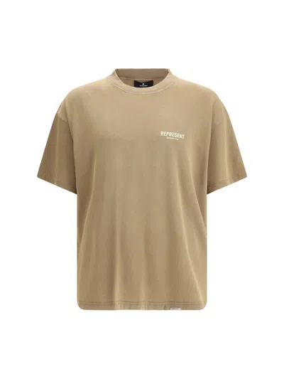 Represent Crew-neck Logo-print T-shirt In Brown