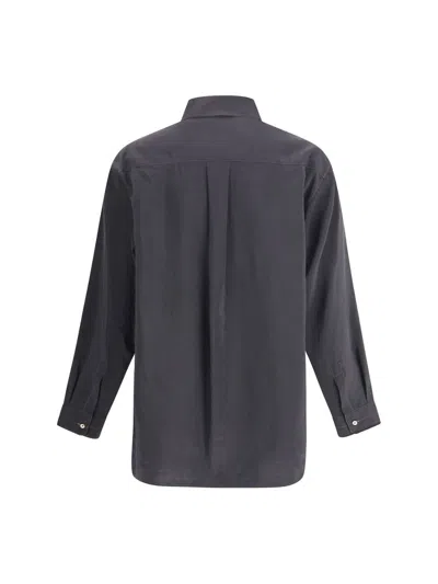 Lemaire Convertible Collar Shirt In Gray