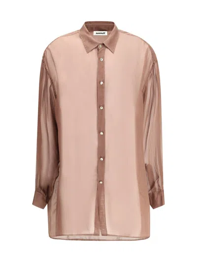 Darkpark Keanu Silk Organza Shirt In Red