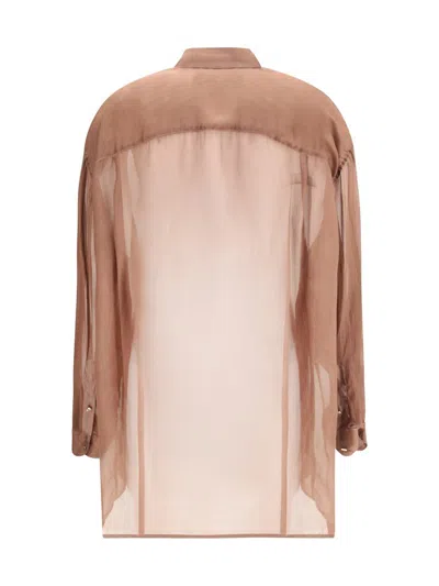 Darkpark Keanu Silk Organza Shirt In Red