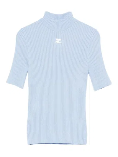 Courrèges Reedition Knit Ss Jumper Clothing In Multi