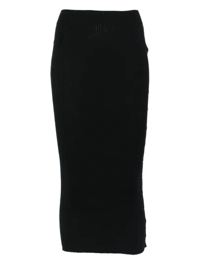 Courrèges Multi Snap Light Rib Skirt Clothing In Black