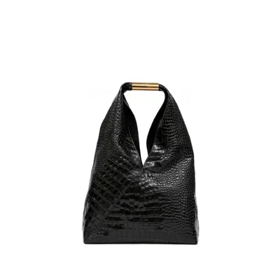 Mm6 Maison Margiela Japanese Medium Leather Handbag In Black