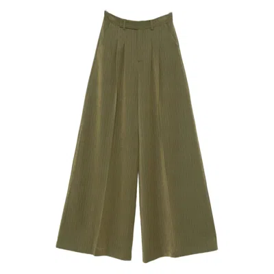 Le Sully Studio Pleated Trousers In Green