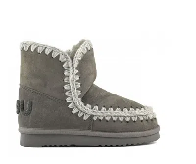 Mou Eskimo 18 Low Heels Ankle Boots In Gray