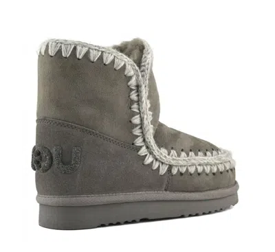 Mou Eskimo 18 Low Heels Ankle Boots In Gray