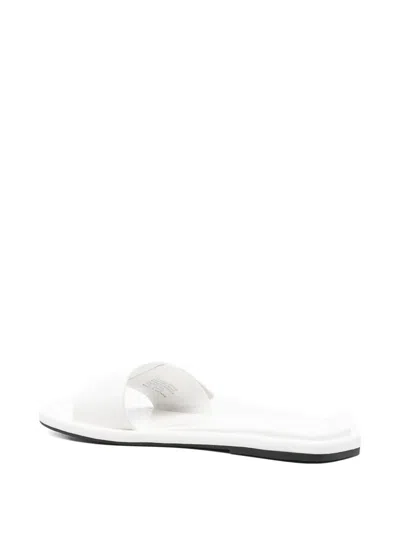 Tory Burch Logo-plaque Sandals In White