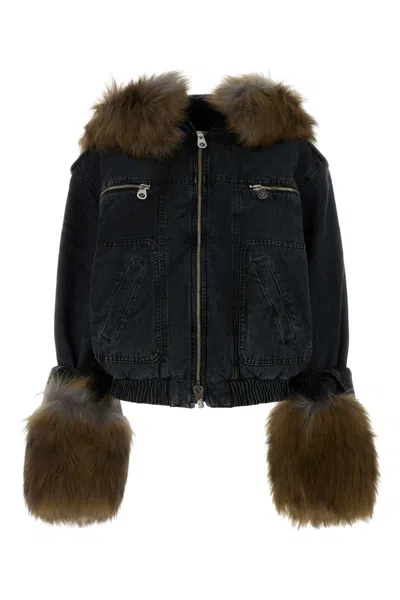 Blumarine Black Denim Jacket In Black