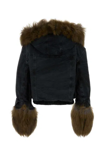 Blumarine Black Denim Jacket In Black