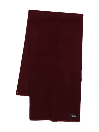 Maison Kitsuné Wool Fringe Scarf Accessories In Brown
