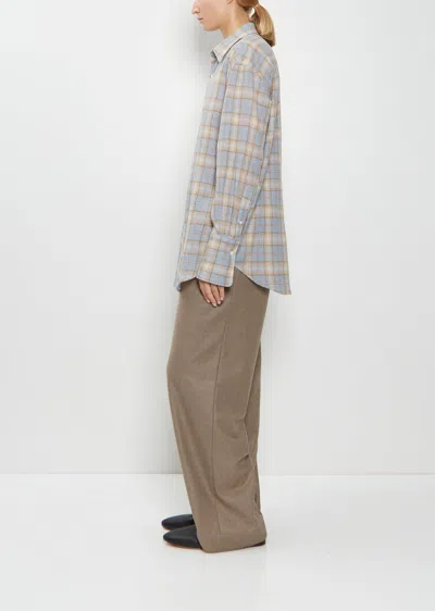 Auralee Airy Wool Flannel Shirt In Multi