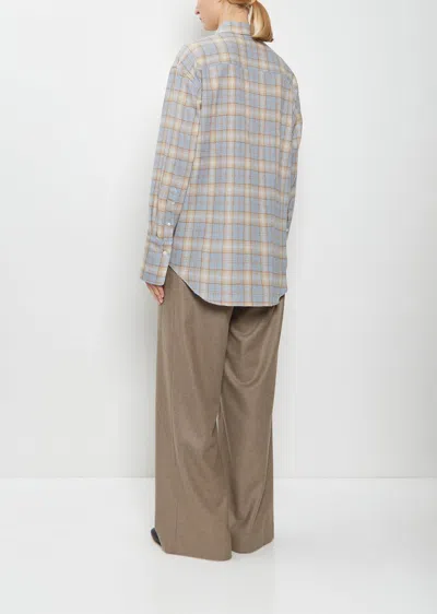 Auralee Airy Wool Flannel Shirt In Multi