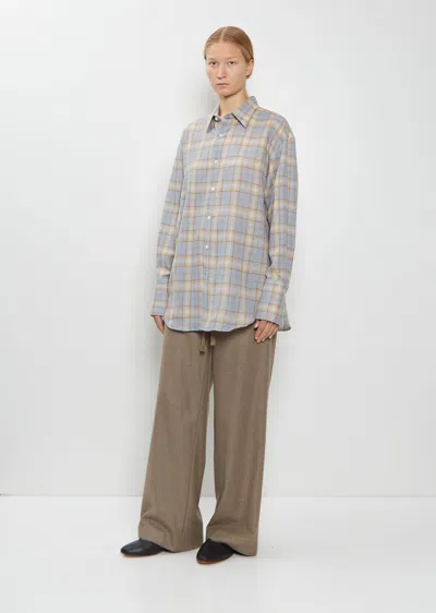 Auralee Airy Wool Flannel Shirt In Multi