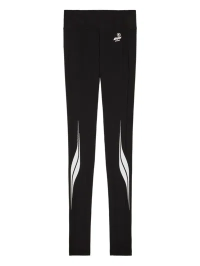 Msgm Logo Graphic Leggings In Black