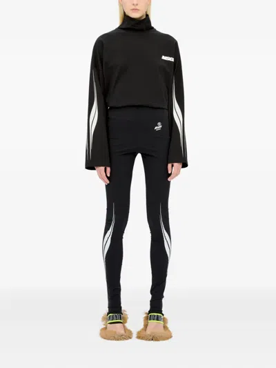 Msgm Logo Graphic Leggings In Black