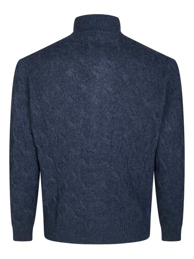 Filippo De Laurentiis Cable-knit Buttoned Cardigan In Blue