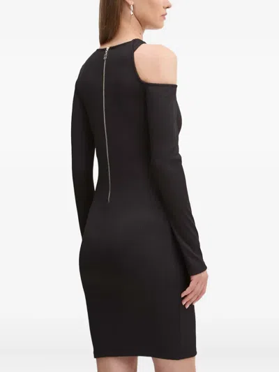 Hugo Boss Cut-out Long-sleeve Mini Dress In Black