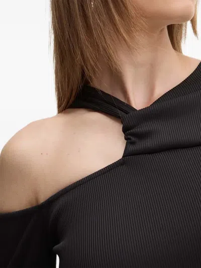 Hugo Boss Cut-out Long-sleeve Mini Dress In Black