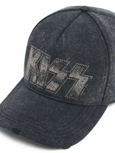 Dsquared2 Kiss Embellished Baseball Cap In Brown