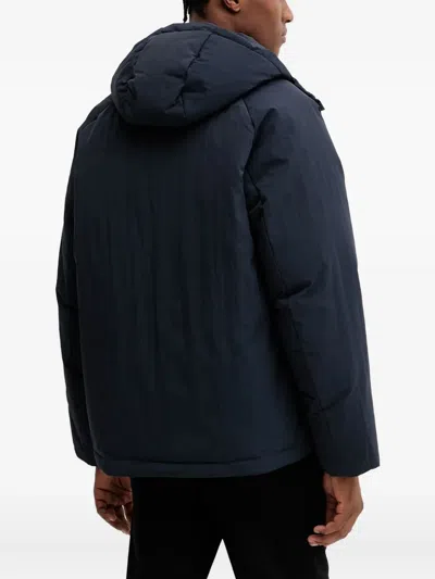 Ea7 Hooded-neckline Zip-fastening Jacket In Blue