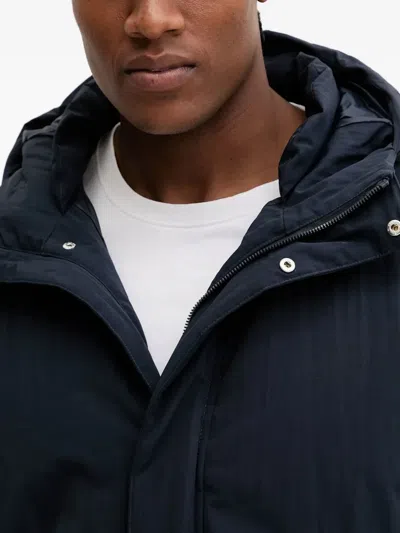 Ea7 Hooded-neckline Zip-fastening Jacket In Blue