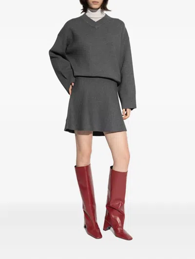 Samsoe & Samsoe Salula V-neck Sweater In Gray