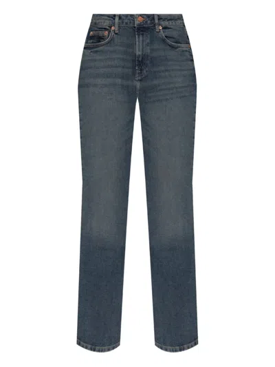 Samsoe & Samsoe High-waisted Straight-leg Jeans In Blue