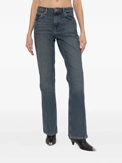 Samsoe & Samsoe High-waisted Straight-leg Jeans In Blue
