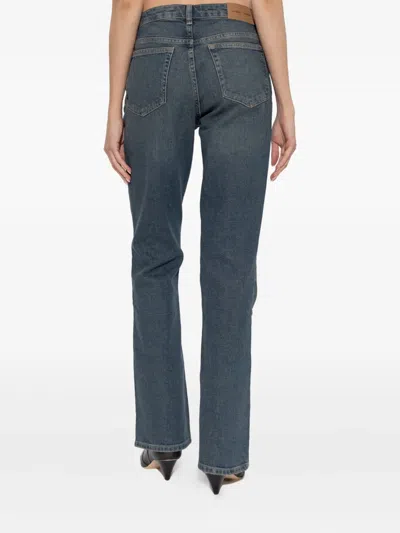 Samsoe & Samsoe High-waisted Straight-leg Jeans In Blue